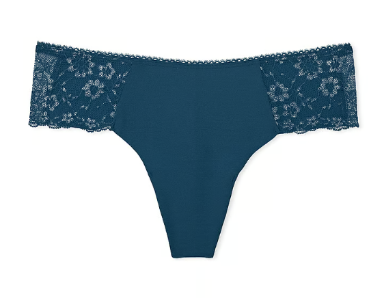 Victoria Secret Panti colaless invisible con ribete de encaje y brillo