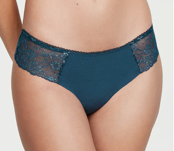 Victoria Secret Panti colaless invisible con ribete de encaje y brillo