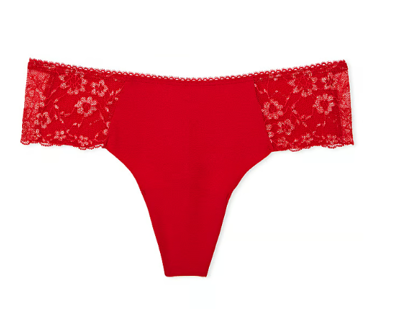 Victoria Secret Panti colaless invisible con ribete de encaje y brillo