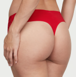 Victoria Secret Panti colaless invisible con ribete de encaje y brillo