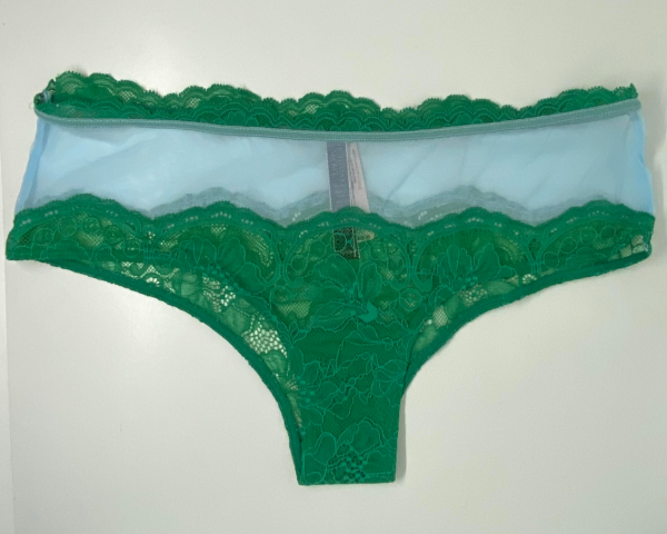Victoria Secret Panti cheeky con ribete de encaje y malla tease