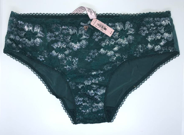 Victoria Secret Panti estilo bikini de encaje con brillo al frente