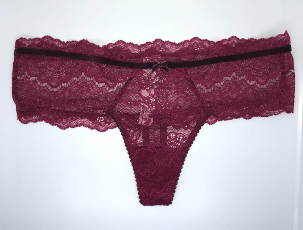 Victoria Secret Panti colaless con ribete de encaje y malla tease