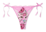 Victoria Secret Panti colaless con bordado floral y lazos laterales