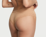 Victoria Secret Panti cheeky de algodón con cintura de encaje