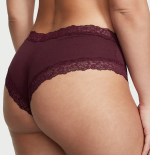 Victoria Secret Panti cheeky de algodón con cintura de encaje
