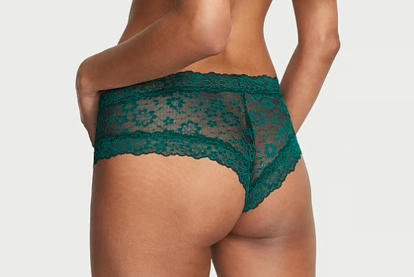 Victoria Secret Panti Cheeky con detalle acordonado de encaje