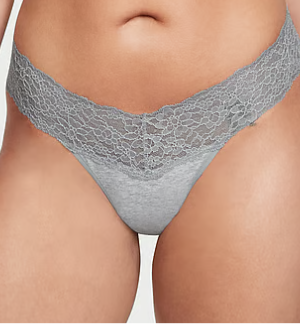 Victoria Secret Panti colaless de algodón con cintura de encaje