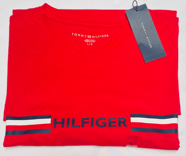 Tommy Hilfiger, Camiseta de Hombre de cuello redondo con logo