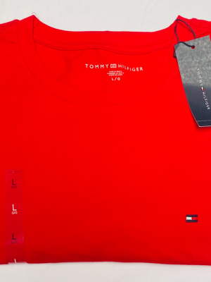 Tommy Hilfiger, Camiseta Hombre de cuello redondo con logo bordado