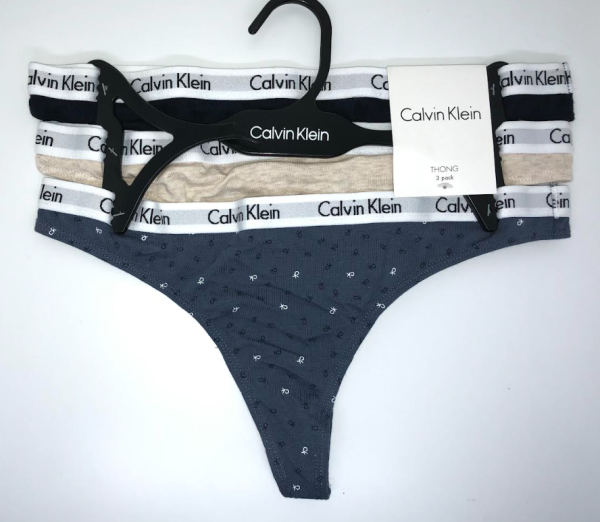 Calvin Klein; Paquete de 3 hilos o tangas de algodón elástico