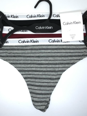 Calvin Klein; Paquete de 3 hilos o tangas de algodón elástico