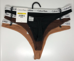 Calvin Klein; Paquete de 3 hilos o tangas de algodón elástico