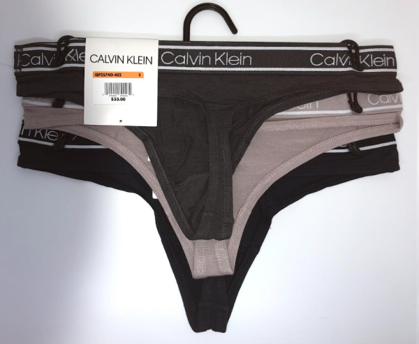 Calvin Klein; Paquete de 3 hilos o tangas de algodón elástico
