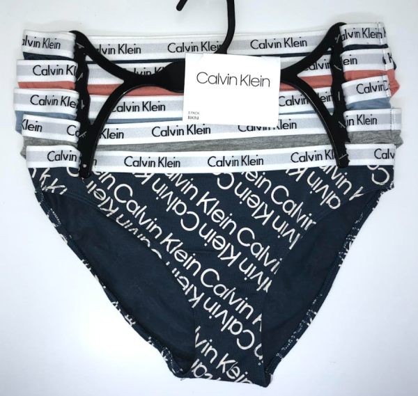 Calvin Klein; Paquete de 5 bikinis de algodón elástico pequeño