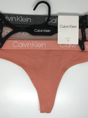 Calvin Klein; Paquete de 3 hilos o tangas de algodón modernas