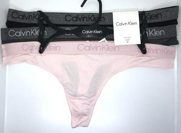 Calvin Klein; Paquete de 3 hilos o tangas de algodón elástico
