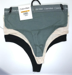 Calvin Klein; Paquete de 3 hilos o tangas de talle medio