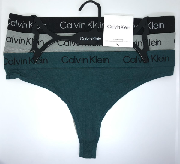 Calvin Klein; Paquete de 3 hilos o tangas de algodón elástico